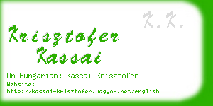 krisztofer kassai business card